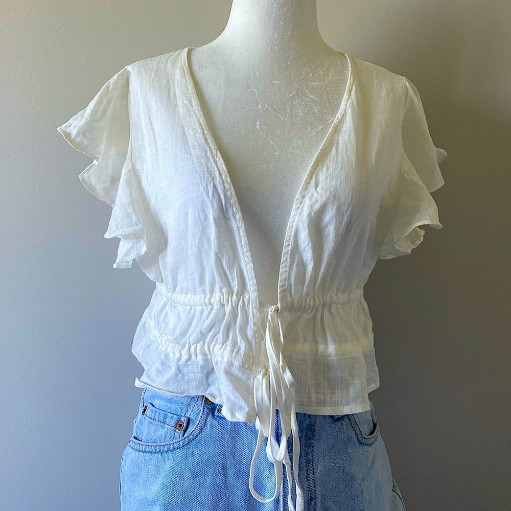 Ruffle Tie-Front Top - Never Worn!